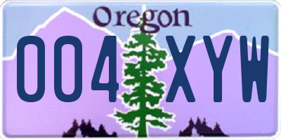 OR license plate 004XYW