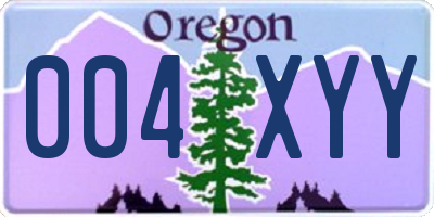 OR license plate 004XYY