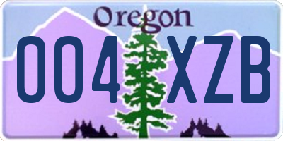 OR license plate 004XZB