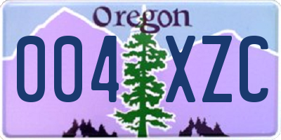 OR license plate 004XZC