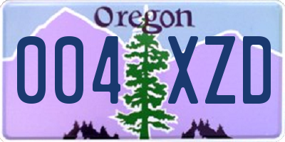 OR license plate 004XZD