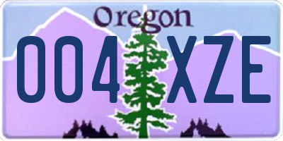 OR license plate 004XZE