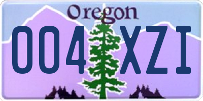 OR license plate 004XZI