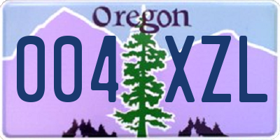 OR license plate 004XZL