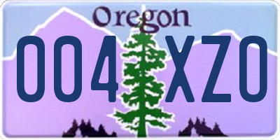 OR license plate 004XZO