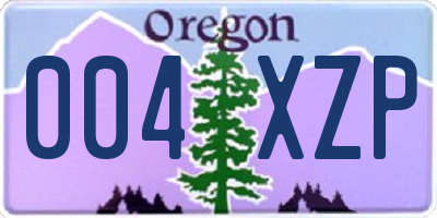 OR license plate 004XZP