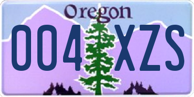 OR license plate 004XZS