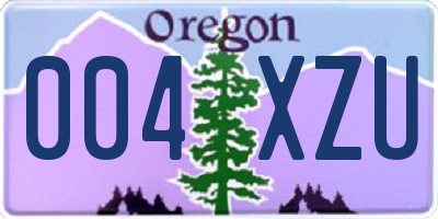 OR license plate 004XZU