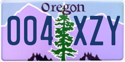 OR license plate 004XZY