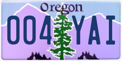 OR license plate 004YAI