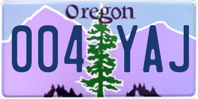 OR license plate 004YAJ