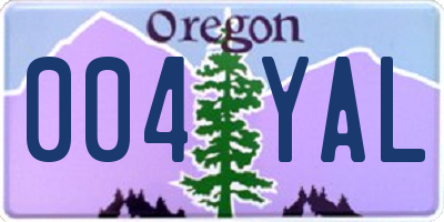 OR license plate 004YAL