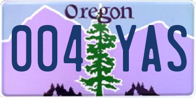 OR license plate 004YAS