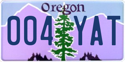 OR license plate 004YAT