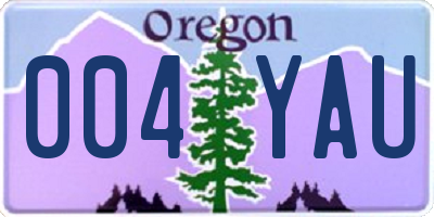 OR license plate 004YAU