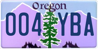 OR license plate 004YBA