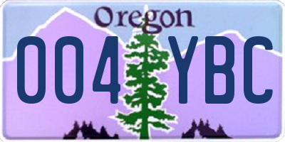OR license plate 004YBC