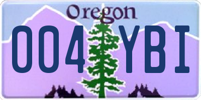 OR license plate 004YBI
