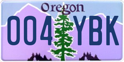 OR license plate 004YBK