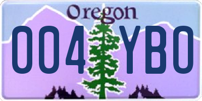OR license plate 004YBO