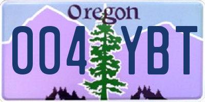 OR license plate 004YBT