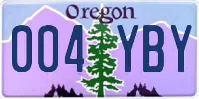 OR license plate 004YBY