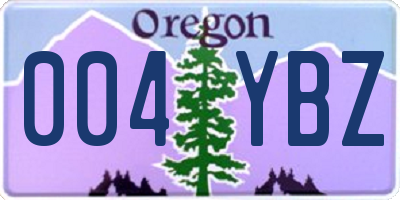 OR license plate 004YBZ