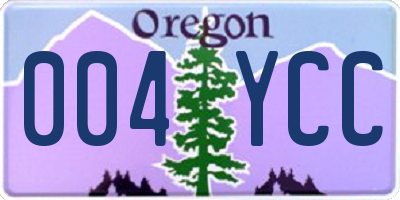 OR license plate 004YCC