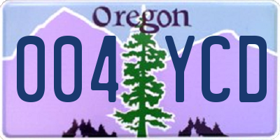 OR license plate 004YCD