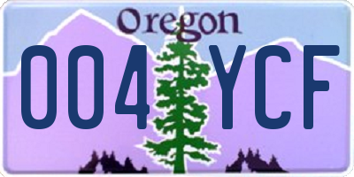 OR license plate 004YCF