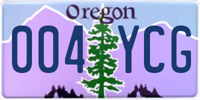 OR license plate 004YCG
