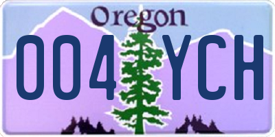 OR license plate 004YCH