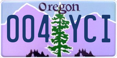 OR license plate 004YCI