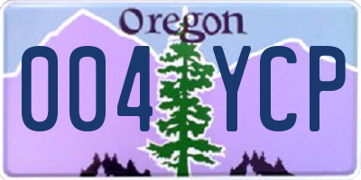 OR license plate 004YCP