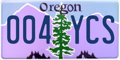 OR license plate 004YCS