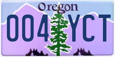 OR license plate 004YCT