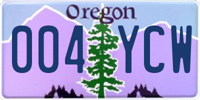 OR license plate 004YCW