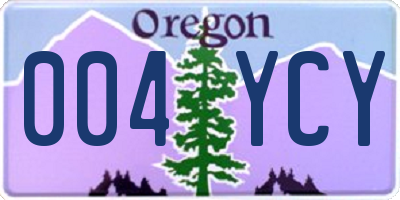 OR license plate 004YCY