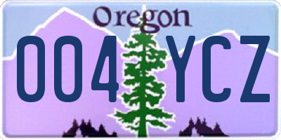 OR license plate 004YCZ
