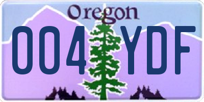 OR license plate 004YDF