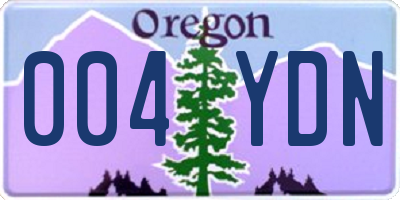 OR license plate 004YDN