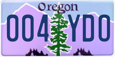 OR license plate 004YDO