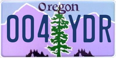 OR license plate 004YDR