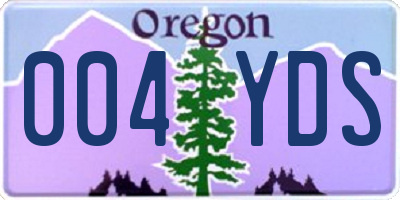 OR license plate 004YDS