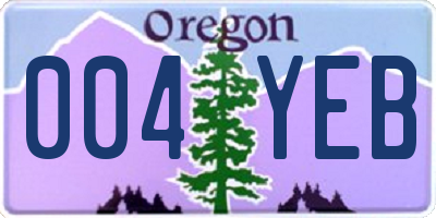 OR license plate 004YEB