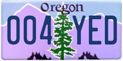 OR license plate 004YED
