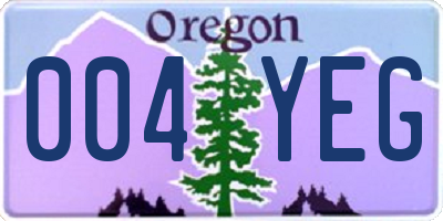 OR license plate 004YEG