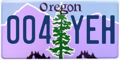 OR license plate 004YEH