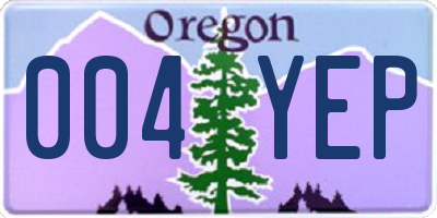 OR license plate 004YEP