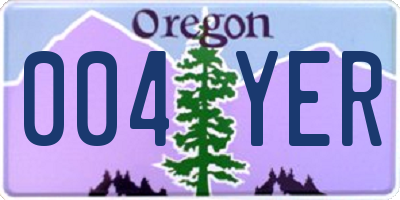 OR license plate 004YER